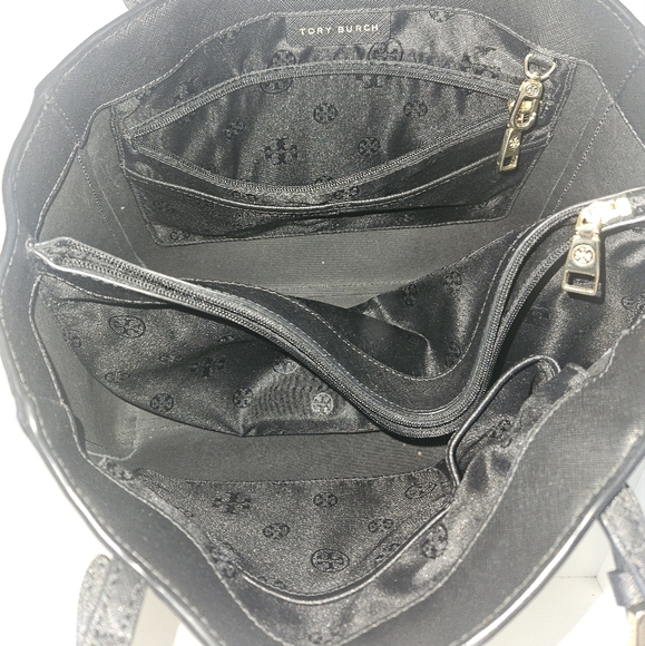 Like New!Tory burch Black leather Tote Bag - Picture 9 of 9
